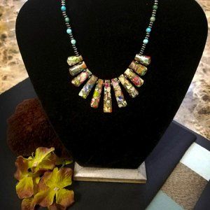 Beautiful Graduated Imperial Jasper Stone Necklace